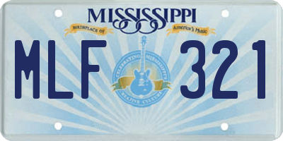 MS license plate MLF321