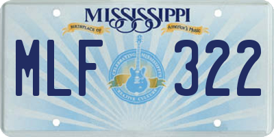 MS license plate MLF322