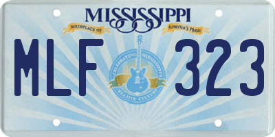 MS license plate MLF323