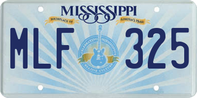 MS license plate MLF325