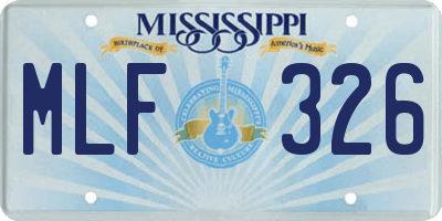 MS license plate MLF326