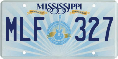 MS license plate MLF327