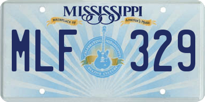 MS license plate MLF329