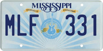 MS license plate MLF331