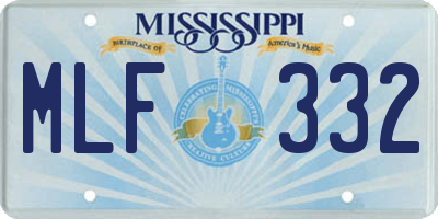 MS license plate MLF332