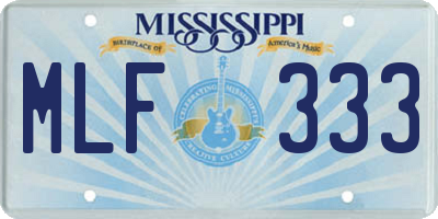 MS license plate MLF333