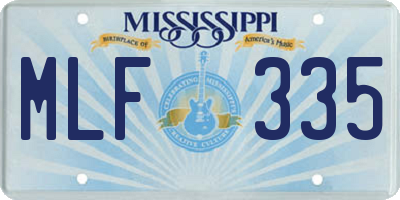MS license plate MLF335