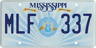 MS license plate MLF337