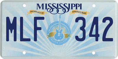 MS license plate MLF342