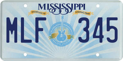 MS license plate MLF345
