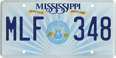 MS license plate MLF348