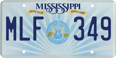MS license plate MLF349