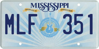 MS license plate MLF351