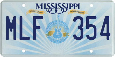 MS license plate MLF354