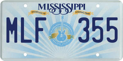 MS license plate MLF355