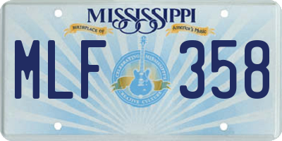 MS license plate MLF358