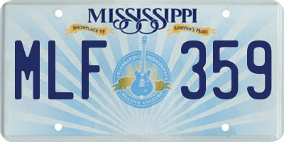 MS license plate MLF359