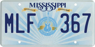 MS license plate MLF367