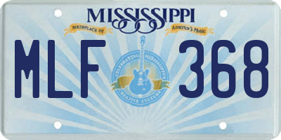 MS license plate MLF368