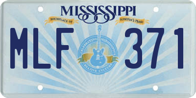 MS license plate MLF371