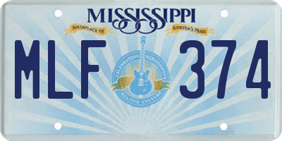 MS license plate MLF374
