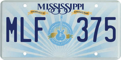MS license plate MLF375