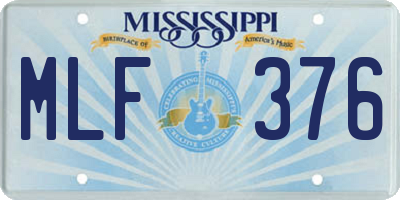 MS license plate MLF376