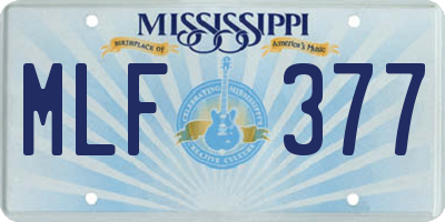MS license plate MLF377