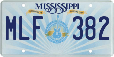 MS license plate MLF382