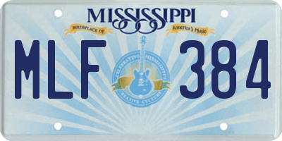 MS license plate MLF384