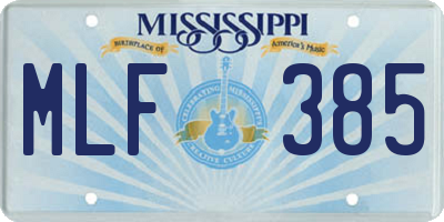 MS license plate MLF385