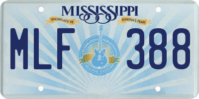 MS license plate MLF388