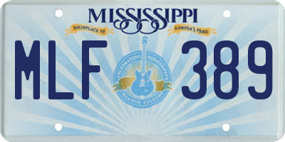 MS license plate MLF389