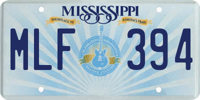 MS license plate MLF394