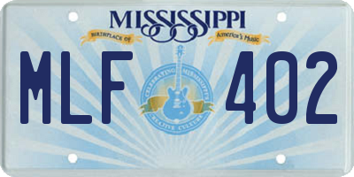 MS license plate MLF402