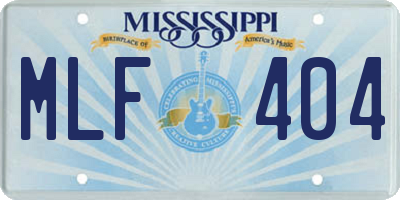 MS license plate MLF404