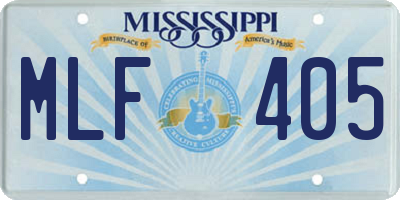 MS license plate MLF405