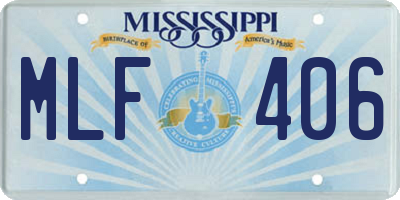 MS license plate MLF406