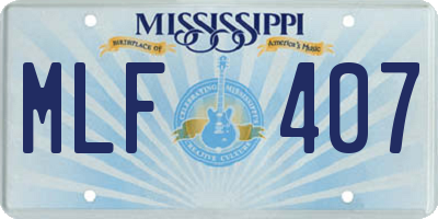 MS license plate MLF407