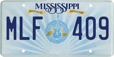 MS license plate MLF409