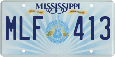 MS license plate MLF413