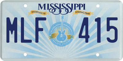 MS license plate MLF415
