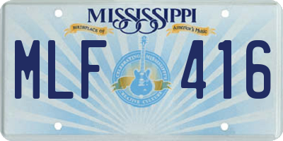 MS license plate MLF416