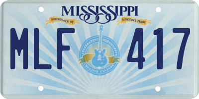 MS license plate MLF417