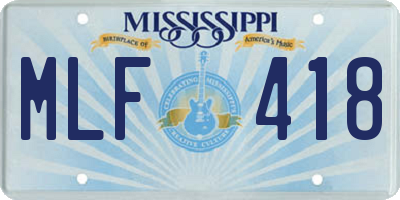 MS license plate MLF418