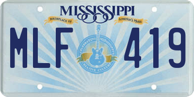 MS license plate MLF419