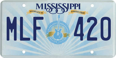MS license plate MLF420