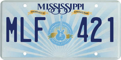 MS license plate MLF421