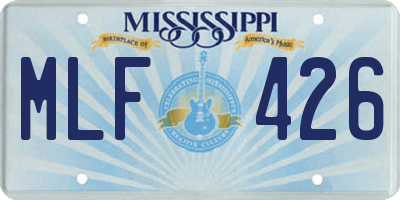 MS license plate MLF426