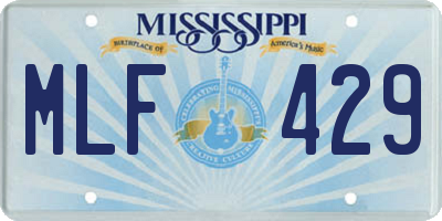 MS license plate MLF429